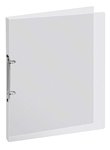 Veloflex 1144290 - Ringordner Crystal DIN A4, PP, Streifenoptik, 2-Ring-Mechanik, 16 mm Füllhöhe, transparent, 1 Stück