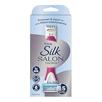Schick -Silk Salon | Total Bikini | Razor Handle and Bikini Hair Trimmer + 1 | 1 Pack | Shapes Bikini Line | Shaves Bikini Line | Trims Bikini Hair | Moisturises | Battery