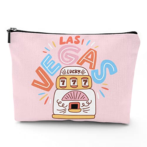 IENDY Las Vegas Gifts Weekenders Bag for Women Trip Vegas Bachelorette Bridesmaid Party Sister BFF Birthday, Makeup Bags Cosmetic Bag For Weekend Travel Vacation Las Vegas Trip, Lucky Las Vegas