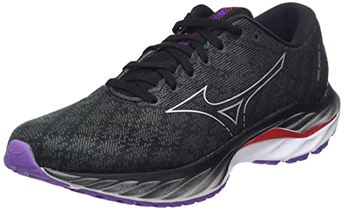 Mizuno Wave Inspire 19 Zapatillas para correr de carretera para Mujer, Negro (Black/Silver/Bittersweet), 36.5 EU