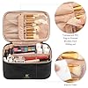OCHEAL Makeup Bag, Portable Cosmetic Bag, Large Capacity Travel Makeup Case Organizer, Black For Women Toiletry Bag for Girls Traveling With Handle and Divider #1
