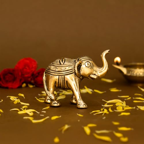 Ekhasa 100% Pure Brass Elephant Idol Showpiece Figurine Feng Shui...