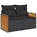 INLIFE Gartensofa mit Kissen 2-Sitzer Schwarz Poly Rattan,Möbel,Gartenmöbel,Ga... KG,365995