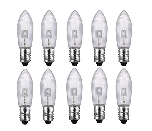 10x Candle Arch Bridge Bulb Christmas Lamp Spare E10 LED Screw Light 10V - 55V AC