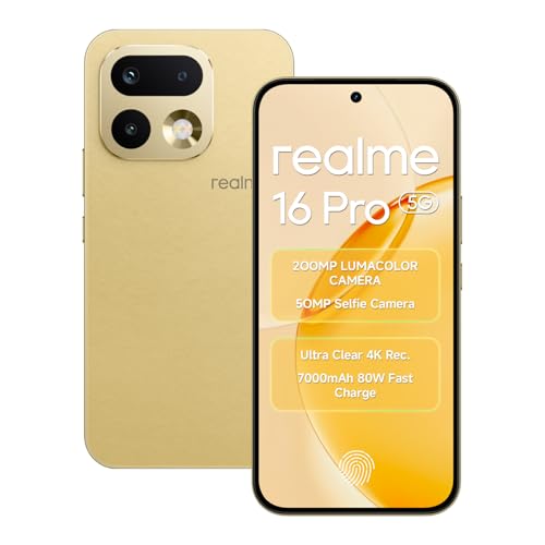 price history - Realme 16 Pro 5G Smartphone 12GB RAM 256GB ROM 6.78 inch 144Hz AMOLED Display, 7000mAh Battery 80W Ultra Charge, 200MP AI Rear Camera 50MP Front Camera, Dimensity 7300-Max Chipset Android 16 IP69 Gold