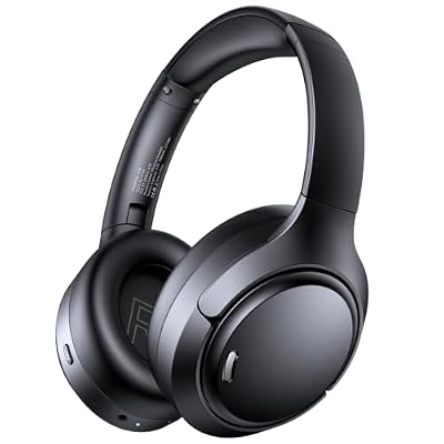 Hybrid Active Noise Cancelling Bluetooth 6.0 Headphones 120H Long Playtime, 6 ENC Mic, Over Ear Headphones Wireless, Hi-Res Audio, Memory Foam Earcup, Transparency Mode ANC Headphone for Travel Office