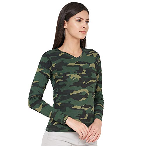 V Neck Full Sleeve Top T-Shirt(Women 