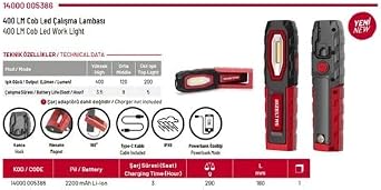 İzeltaş Cob LED Şarjlı Çalışma Lambası 400 Lm 14000005386 [Enerji Sınıfı A]