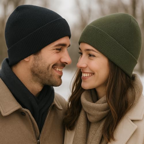 Beanie Hats for Men & Women - Warm Stocking Caps for Men & Women, Cuffed Knit Thermal Hats, Gift for Him & Her - Image 6