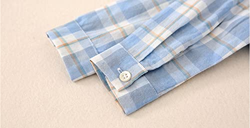 Toddler Baby Girls Boys Long Sleeve Button Down Shirt Kids Cotton Plaid Shirt Western Tops with Pocket Fall Clothes2