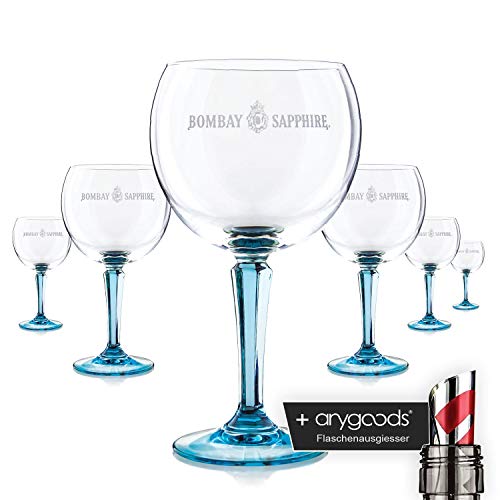 6 x Bombay Sapphire Verre/verres Verre à cocktail Acier Ronde Pied Gastro Bar Décoration Cover