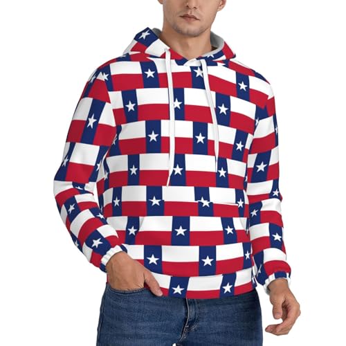 Sweat à capuche drapeau du Texas homme pull manches longues casual vêtement décontracté