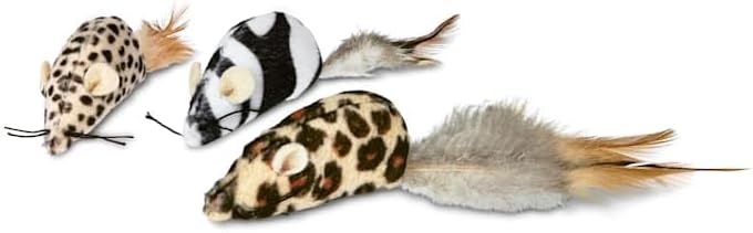 Leaps & Bounds Safari Mice Cat Toys with Catnip, Pack of 3