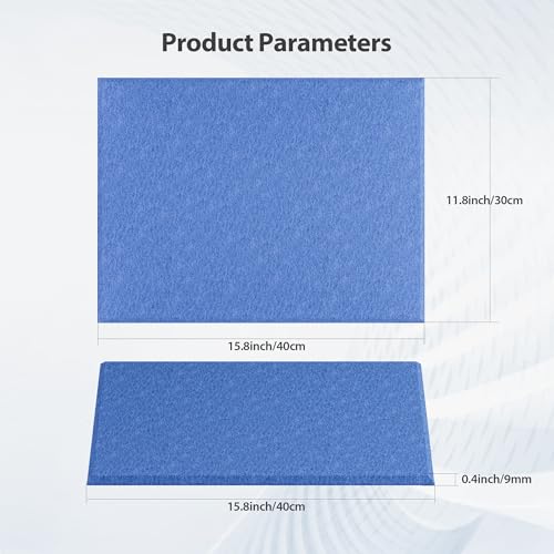 Image of 12 Pack Rectangle Acoustic Panels Self Adhesive Sound Proof Foam(Sky Blue)