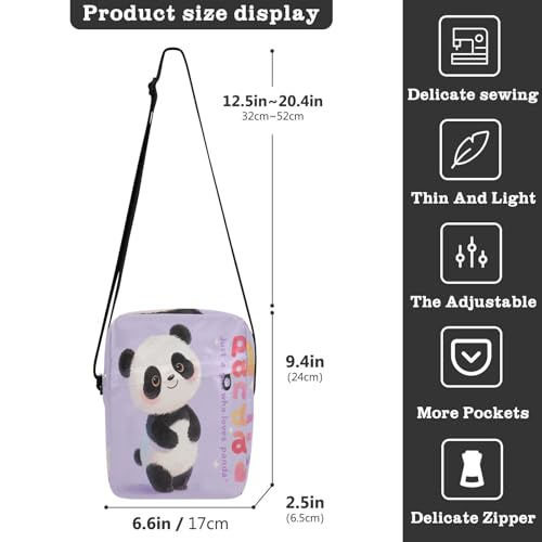 Just A Girl Who Loves Panda messenger bag crossbody Small Crossbody Bags Cross Over Purse Adjustable Strap for Travel work3
