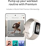 Fitbit Charge 6 Fitness Tracker with Heart Rate, GPS, Premium Membership, Health Tools - Porcelain/Silver, x (Renewed) - Image 4