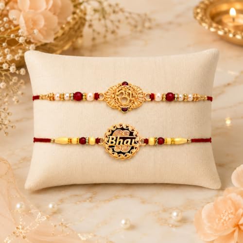 Image of DeoDap Rakhi For Brother Set Of 2 With Sweets & Effete Choco Magic (Pouch) with Silver Color Pooja Coin, Roli Chawal, Greeting Card For Brother, Bhabhi, Kids, Rakhi Combo (K2 276+527 SM)