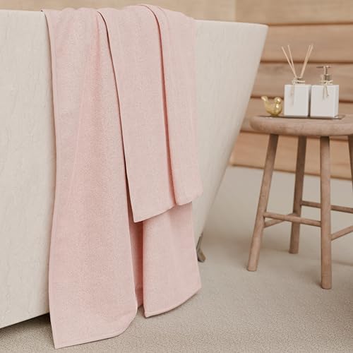 PETTI Artigiani Italiani - Asciugamani Bagno in 100% Spugna di Cotone, Set Asciugamani 1+1, 2 Pezzi 1 Asciugamano Viso e 1 Asciugamano Mani, Asciugamani Rosa - Immagine 1