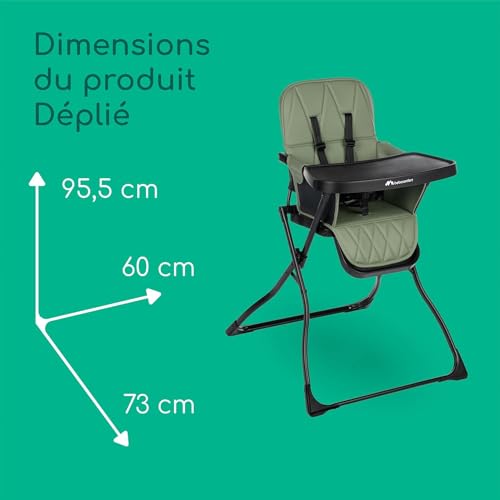 Bebeconfort Lily chaise haute pour bébé à 9 à 15 kg pliage ultra compact légère 4 kg facile à nettoyer confort rembourré pliage facile d’une seule main Mineral - vue 8