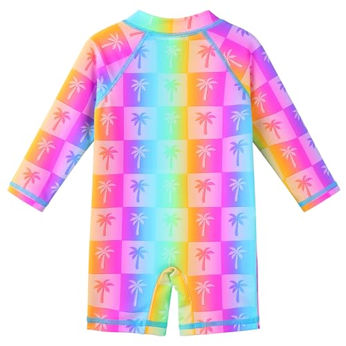 Image of XFGIRLS Baby /Toddler Girls Swimsuit Long Sleeve One-Piece Bathing Suit Rash Guard