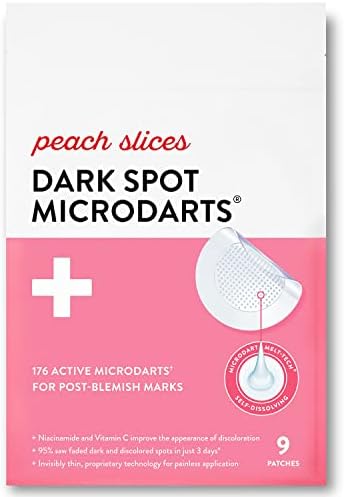Peach Slices - Dark Spot Microdarts (9 ct) - Reduces Discoloration & Redness - Post-Pimple Patches - Niacinamide, Vitamin C, Hyaluronic Acid & Cica - Vegan & Cruelty Free - Korean Skin Care & Beauty