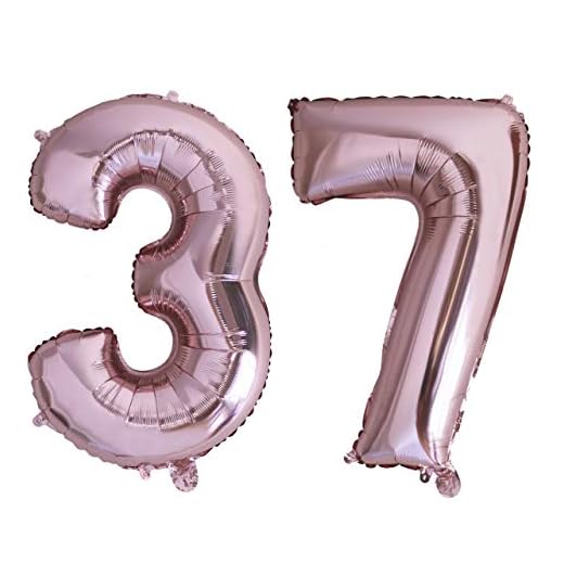 Globo numero 37 o 73 oro rosa. Globos Gigante números 3 7 fiestas cumpleaños decoración fiesta aniversario boda tamaño grande 70 cm con accesorio para inflar aire o helio