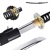 Katana Sword Real Japanese Real Samurai Sword 1060 High Carbon Steel,Full Handmade Heat Tempered Han