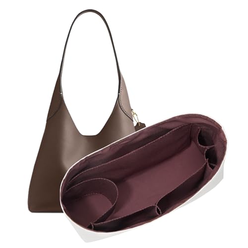 LOUKAYCCI Purse Organizer Insert for Coach brooklyn 28 Bag Insert Organizer DupontPaper Lightweight Purse Insert (Vine Red)