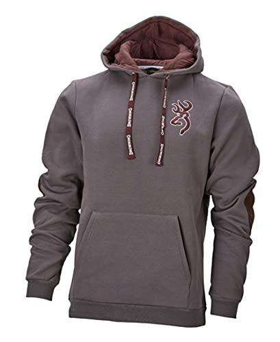 4ADVENTURES Browning Sweatshirt Snapshot Hoodie Kapuzenpullover Jagd Grau mit braunen Details, moderner Schnitt (L, l) Cover