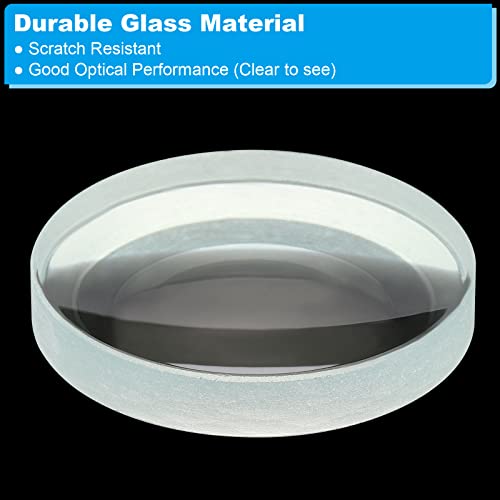 Image of PATIKIL 4 inch (100mm) Focal Length Double Concave Lens, 2 Pack 50mm Diameter 8mm Height Glass Optically Polished Round Edges Lens for Physics Experiment, Clear