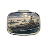 US Navy Carrier Strike Group At Sea Illustration Travel Pill Box Case