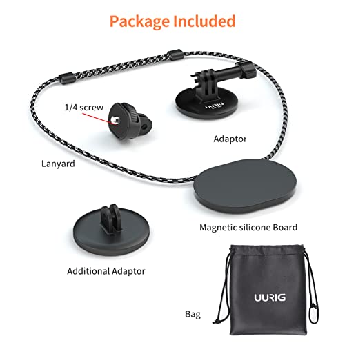 Mingzhe BH-06 Magnetic Sports Camera Neck Holder Mount Quick Release com Adaptador de Parafuso de 1/