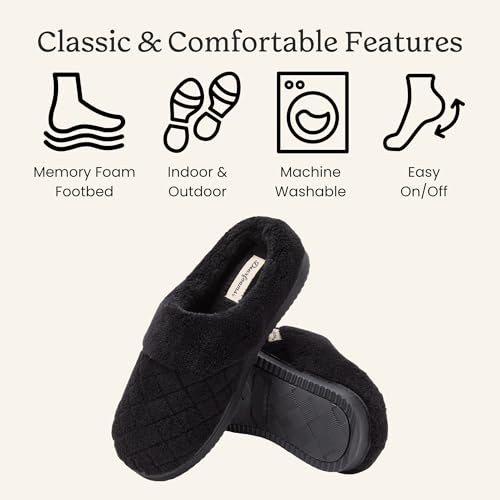 Image of Dearfoams Women's Memory Foam House Slippers - Libby Terry Clog With Wide Widths