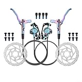 Ensemble de freins à disque mécaniques pour vélo avec étriers avant et arrière, rotors en alliage de 160 mm, plaquettes métalliques à base de cuivre pour la réduction du bruit, (frein à disque (avant