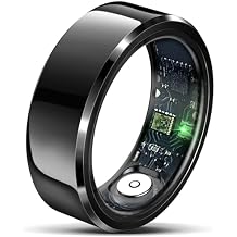 Smart Rings for Men Health Ring Heart Rate Monitor Sleep Monitor Smart Fitness Tracker Rings for Women Gesture Control Photography Pedometer Step Counter Waterproof Compatible with iOS Android Phones