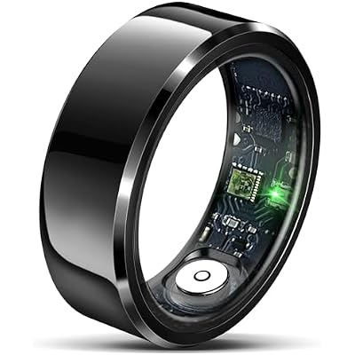 Smart Rings for Men Health Ring Heart Rate Monitor Sleep Monitor Smart Fitness Tracker Rings for Women Gesture Control Photography Pedometer Step Counter Waterproof Compatible with iOS Android Phones