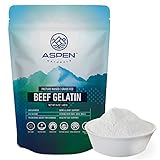 ASPEN NATURALS Grass Fed Beef Gelatin Powder - Unflavored and Easy To Mix - Pasture Raised Protein Supplement for Joint Health, Anti Aging Skin Benefits, Non GMO, Paleo - 24oz