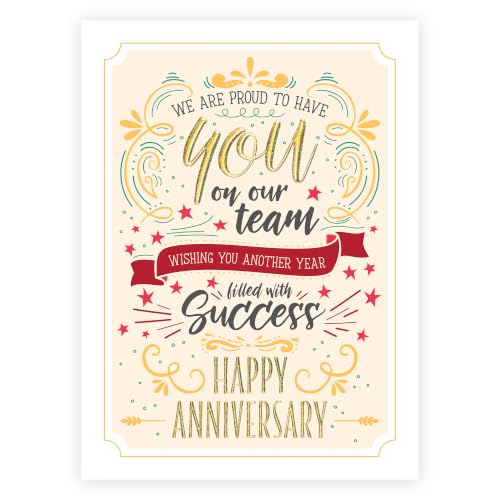 Posty Cards From Our Team Employee Anniversary Cards, 25 Pack