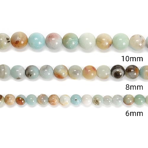 Amazonite naturelle multicolore 8mm pour créer vos bracelets d'été
