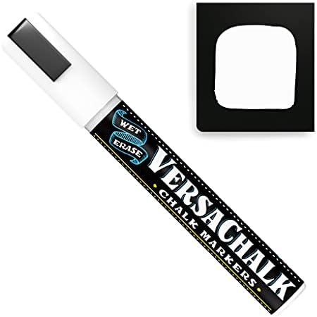 VersaChalk White Chalkboard Chalk Markers - Wet Erase Dustless Chalk Ink Paint Marker for Blackboard, Dry Erase White Board, Chalkboard Sign (BOLD 5mm, 1PC)