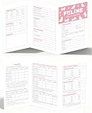 CARDKENLES Cat Health Record Booklets, Track Vaccinations, Exams, Deworming and Treatments, Customizable Veterinary Record Keeper, Pink, 30 Count (30)