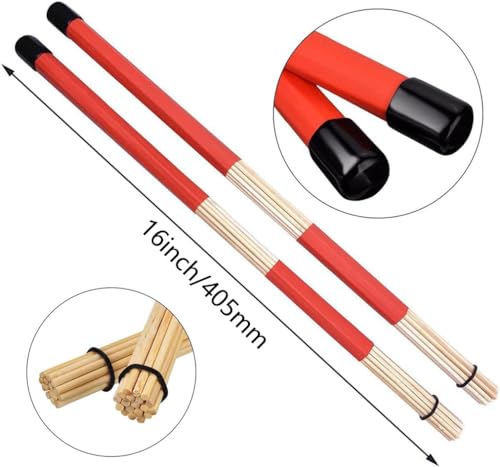 image for TUOREN Drum Sticks Set 1 Pair Classic Wood Drum Sticks 1 Pair Nylon Dr