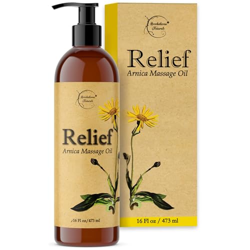 Relief-Arnica-Massage-Oil-for-Massage-Therapy-Home-Use-Therapeutic-Massaging-Great-for-Lymphatic-Drainage-Sore-Muscles-Joints-All-Natural-with-Arnica-Montana-Lemongrass-Essential-Oil Relief Arnica Massage Oil for Massage Therapy, Home Use & Therapeutic Massaging | Great for Lymphatic Drainage, Sore Muscles & Joints | All Natural with Arnica Montana & Lemongrass Essential Oil - Image 1