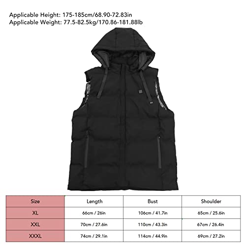 Dilwe Colete aquecido, 3 níveis de aquecimento rápido jaqueta com saída USB de 2A ou 2,4A para esqui