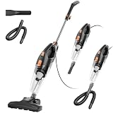 fenhua Corded Stick Vacuum Cleaner - Lightweight, Powerful Suction with 450W Motor, 3-in-1 16.4Ft Cord Vacuum Cleaners for Home, Hard Floor, Carpet, Pet Hair Black
