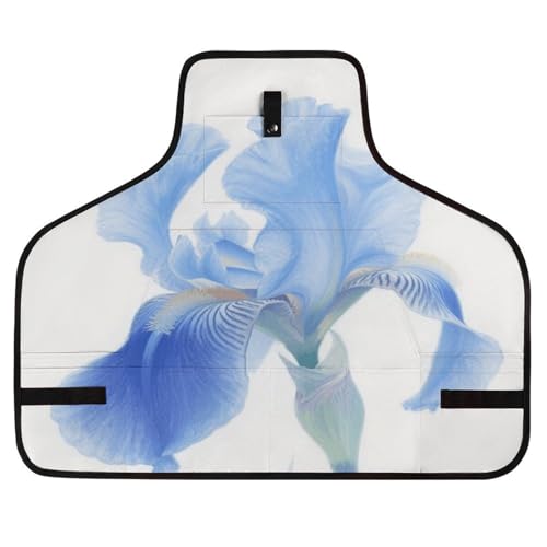 Delantal Azul Floral con 8 bolsillos para hombres y mujeres
