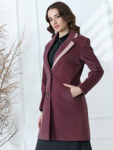 Image of PLAGG Women's Notched Lapel Long Overcoat
