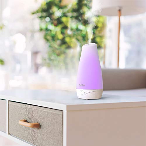 Pure Enrichment® Purespa™ Essential Oil Diffuser - Compact Ultrasonic Aromatherapy Diffuser, Natural Air Deodorizer, 100Ml Water Tank, And Optional Mood Light - Lasts Up To 7 Hours With Auto Shut-Off #TOP5