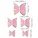 Pack of 30 Pink Color Gold Edge Mixed Size Lively 3D Butterfly Cupcake Topper for Girls Women's Happy Birthday Wedding Party Cake Wall Party Food Decorations