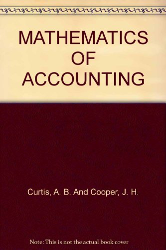 MATHEMATICS OF ACCOUNTING B000VEOCR2 Book Cover